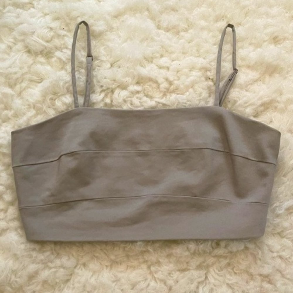 Gray Zip Crop Top